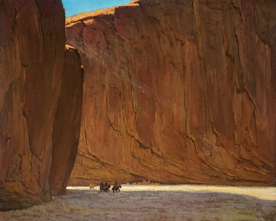 Edgar Payne painting, Canyon DeChelly, oil on canvas