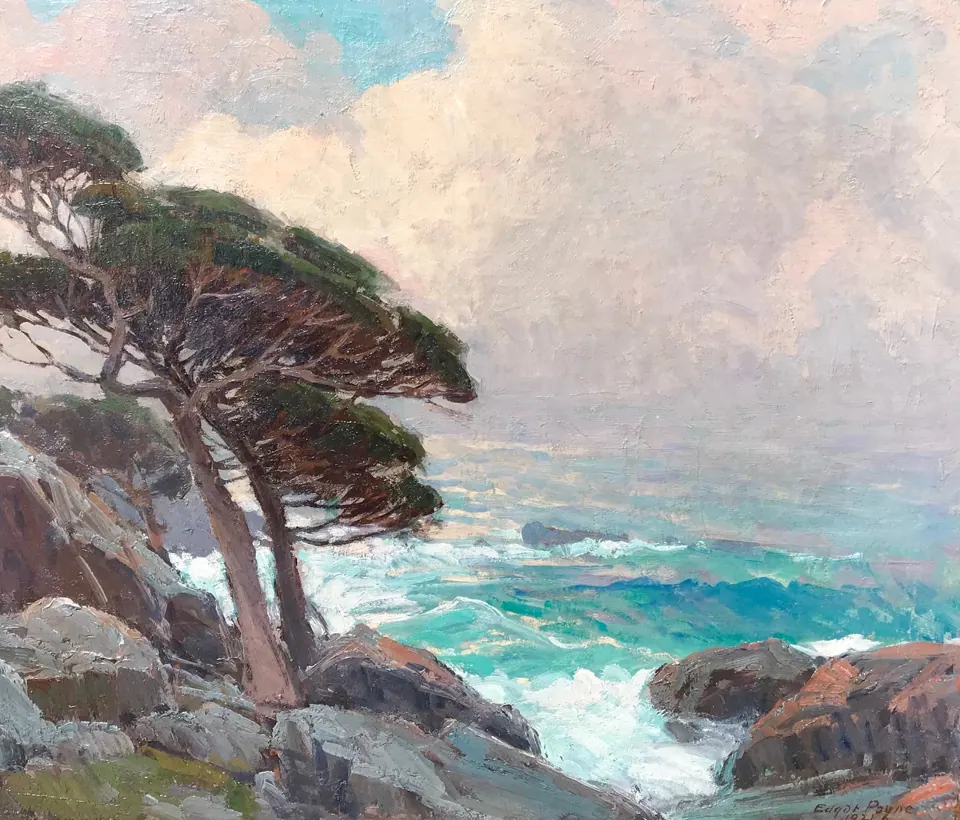 Edgar Payne painting, Monterey Fog, oil on canvas